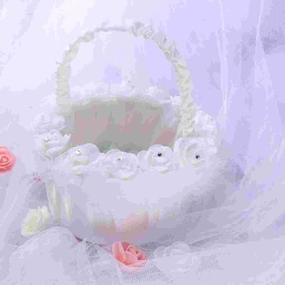 Basket Flower Wedding Girl White Bubble Baskets Weddings