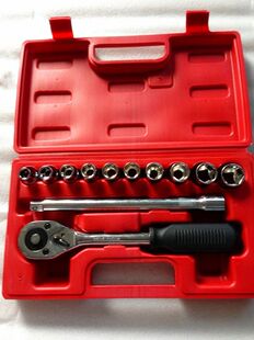 12pcs  Automobile Motorcycle Tool Box Set Socket Wrench