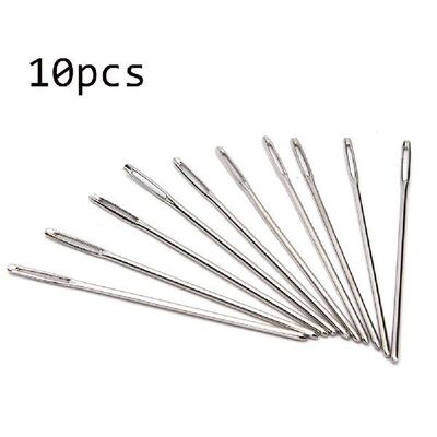 10pcs Large Eye Needles Stainless Steel Embroidery Cross
