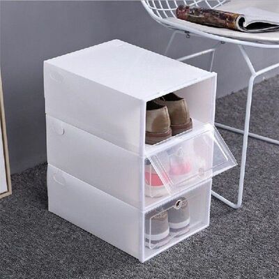 1PC Foldable Clear Shoes Storage Box Plastic Stackable Shoe
