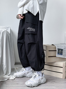 Black Cargo Pants Men‘s Hip Hop Streetwear Fashion