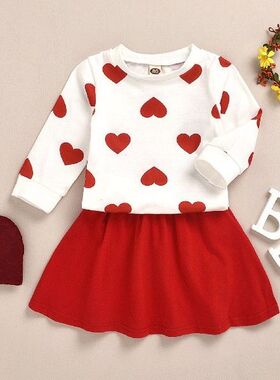 Lovely Baby Girl Clothes Set Pullover Long Sleeves Love