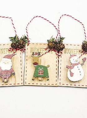 2022 Christmas Decoration House Hangtag Cutout Wooden Sign