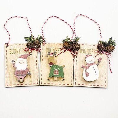 2022 Christmas Decoration House Hangtag Cutout Wooden Sign