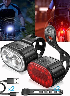 LED Bicycle Light Set USB Rearchargeable Bike Front Rear