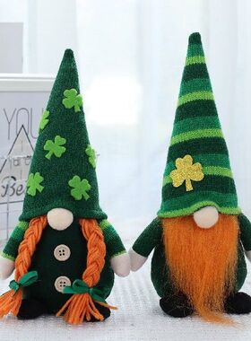 2022 St Patricks Day Tomte Gnome Faceless Doll St Patricks