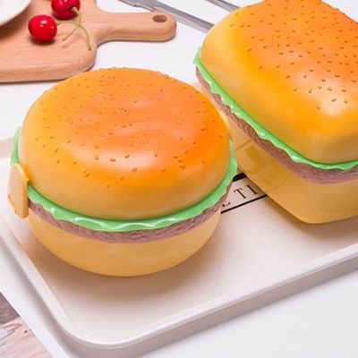 Cute Hamburger Double Tier Lunch Box Burger Box Bento