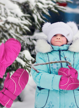 1Pair New Fashion Children Kids Winter Snow Warm Gloves Boys