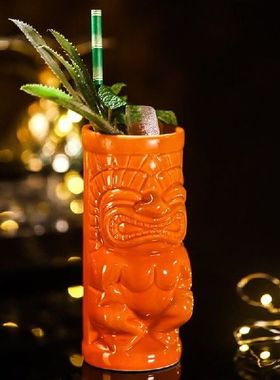 350Ml Ceramic Mackay Statue Tiki Cup Creative Face Cocktail