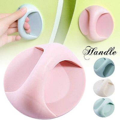 1PC Self-adhesive Door Handles Round Plastic Knobs Wardrobe
