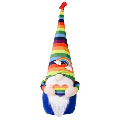 Rainbow Gnome Tomte Dwarf Faceless Doll Stuffed Plush Toy Sc