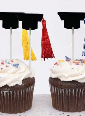 Graduation Topper Cake Hat Cupcake Grad Pick Cap Party