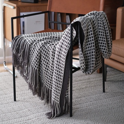 New waffle knit Nordic style simple cover blanket wool blank