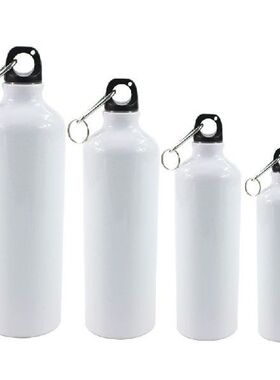 White Blank Sublimation Water Bottle with Carabiner
