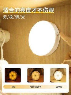 LED night light rechargeable dormitory bedside wall lamp