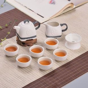Whole set tea cup tea pot ceramics poetry Japanese style