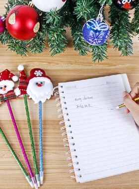 Pena Gel Kartun Natal Pena Netral Tinta Hitam Hadiah Alat
