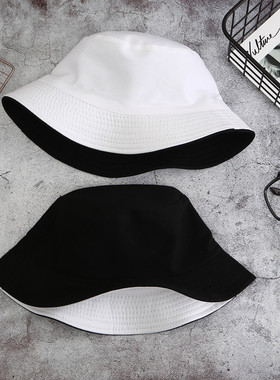 Double-sided Wearing Cap Solid Color Bucket Hat Men Women Co