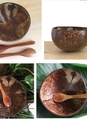 Natural Superior Coconut Bowl Spoons Forks Set 100%