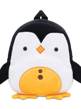 Cute Cartoon Penguin Toddler Backpack Soft Plush Kids