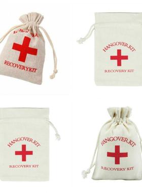 10pcs Hangover Kit Bags Gift Bags Bachelorette Cotton Gift