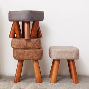 Small family stool wooden square fashion creative adult