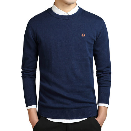 Autumn and Winter Men Knit Sweater Solid Korean Clothing Sli