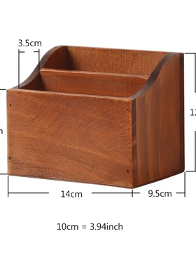 Desktop Organizer Retro Wooden Storage Box Remote Control