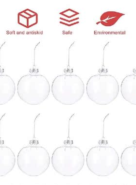20pcs Xmas Transparent Balls Holiday Themed Balls Decors