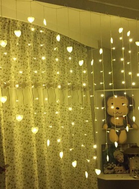 2.5x2M 128 LED Starry Heart Shape Christmas Fairy String Lig