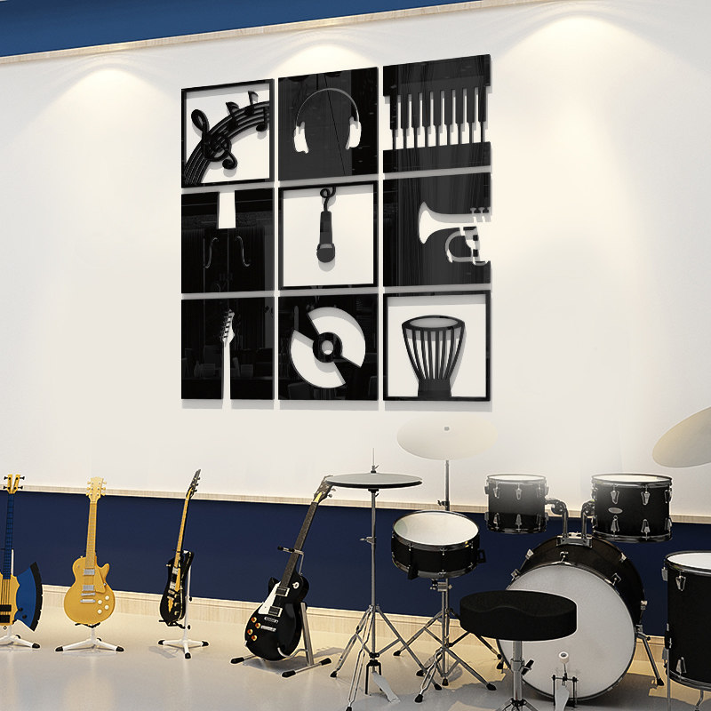 音乐教室墙面装饰钢琴教室贴纸绘画3D立体艺术训练声乐课堂文化背,家居饰品,软装墙贴,淘宝优惠券,粉丝福利购,淘宝优惠卷