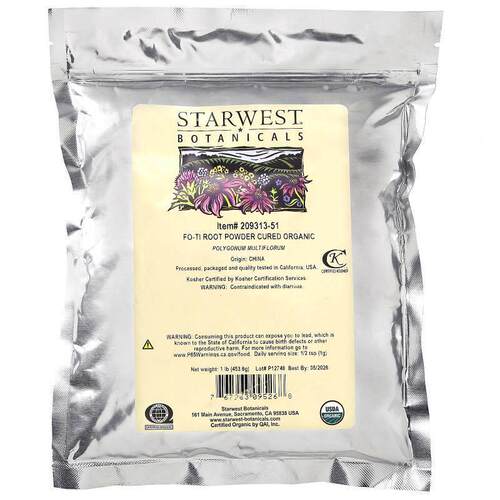 Star6wes Botani乌EUUcals,有机何首根粉固化，1 磅（453. 克t）