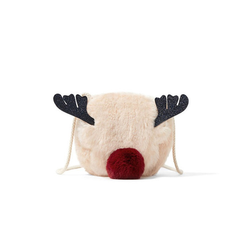 圣诞节可爱毛绒绒麋鹿小包