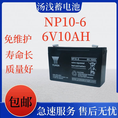 汤浅6V电瓶 NP10-6 蓄电池 6V10AH代替12AH 童车 电子称 玩具车