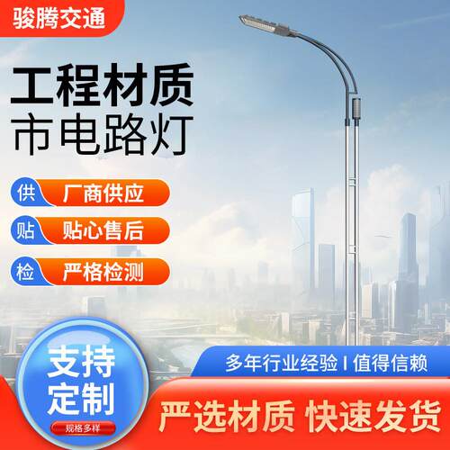 厂家供应单臂高杆路灯生产10米led路灯杆单臂道路路灯定制
