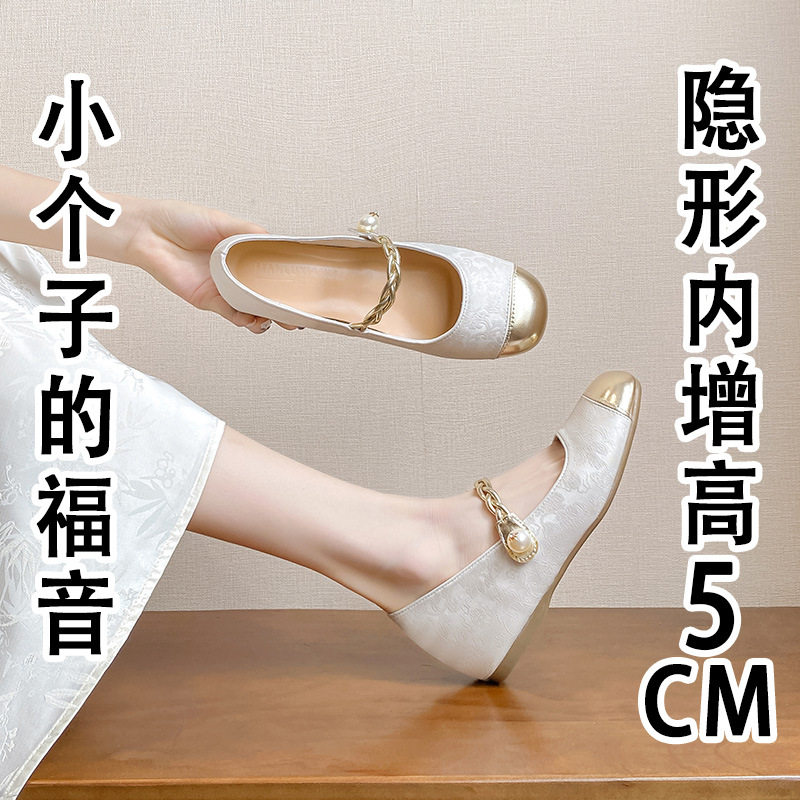 5lm国风玛丽珍包头半拖鞋女夏外穿新款小码内增高凉拖鞋配裙子33