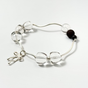 【直播—万物生】zeroline苹果珠白水晶手串女款纯银沉香配饰手链