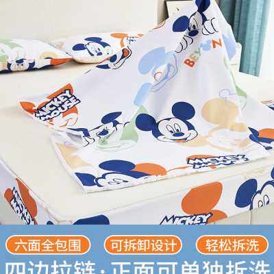 拉链式乳胶床垫保护套迪斯尼儿童卡通六面全包床笠席梦思防滑床罩
