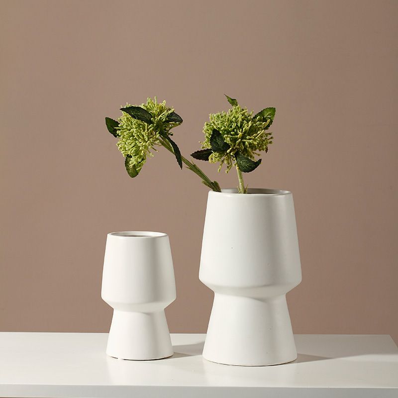 现代简约莫兰迪色哑光陶瓷花瓶展厅装饰品干花插花瓶创意家居摆件