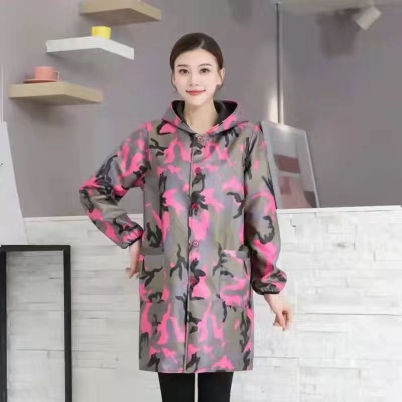 罩衣加绒秋冬男女防水防油污新款工作服大褂时尚时尚护衣羽绒服