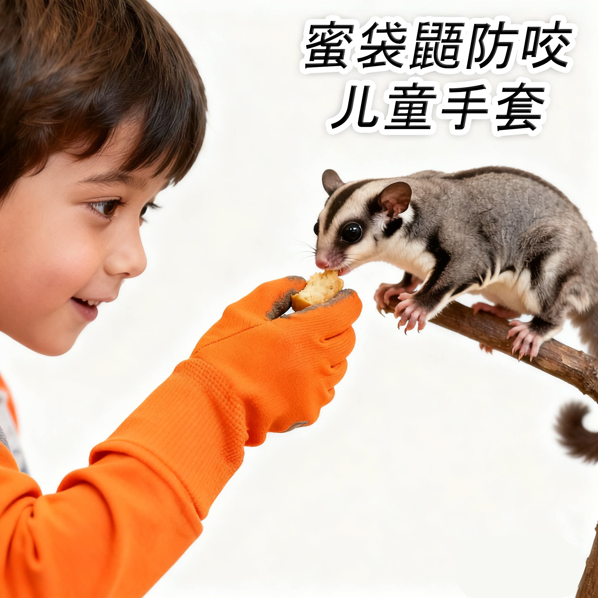 蜜袋鼯防咬手套儿童宝宝防护宠物洗澡防抓伤仓鼠鹦鹉兔子喂养用品