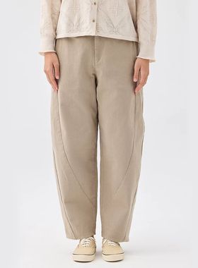 斯琴2024专柜正品棉质宽松休闲裤子长裤拼接时尚百搭BDQK01267