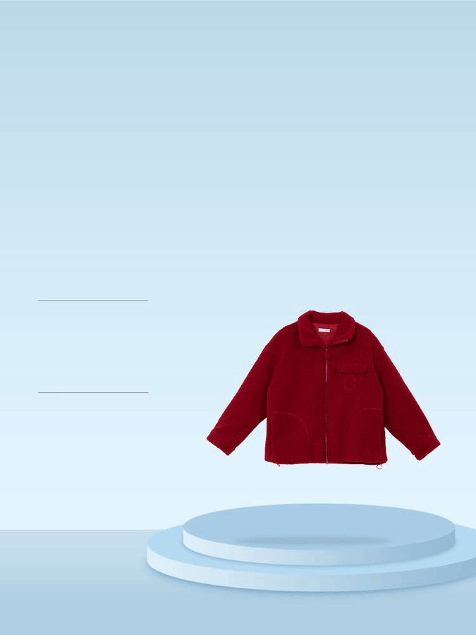 2024秋冬专柜正品女红色颗粒绒立领拉链棉服外套宽松BDDS00603