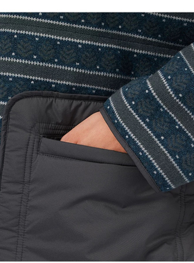 斯琴2024专柜正品绵羊毛拼接提花针织连帽棉服宽松外套BDDS027150