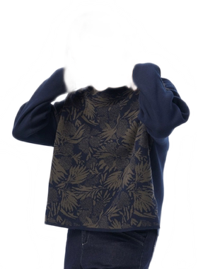 斯琴2024春专柜正品女花色纯棉提花套头针织衫毛衣早春BDCB010150