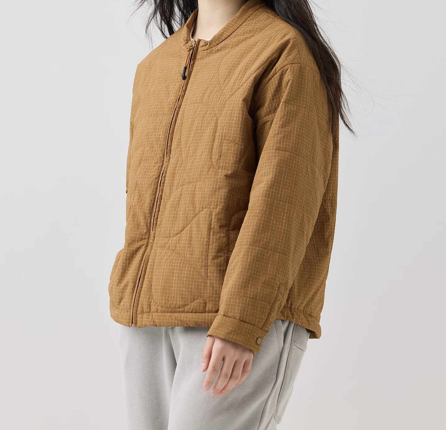 斯琴2025冬专柜正品细格子宽松棉服廓形保暖外套时尚BEDS020109