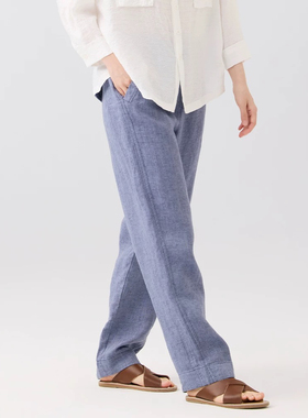 斯琴2025春新款亚麻直筒休闲裤子薄款长裤时尚百搭女裤BECK01115