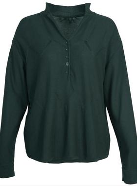 斯琴2022春新款纯棉V领立领长袖休闲针织衫毛衫毛衣BBCB00704 828