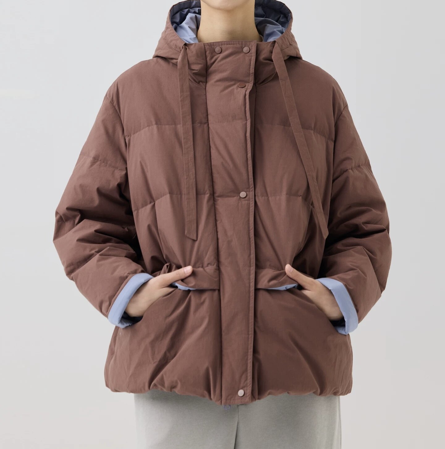斯琴冬纯棉连帽宽松保暖羽绒服