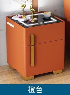 智能床头柜简约现代保险柜实木多功能收纳轻奢床头柜全实木无线充